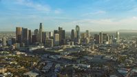 The skyline in Downtown Los Angeles, California Aerial Stock Photos | AX0162_002.0000293