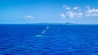 Tiny islands in sapphire blue ocean water, Culebra, Puerto Rico  Aerial Stock Photos | AX102_097.0000000F