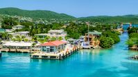 The small oceanside island town of Culebra, Puerto Rico  Aerial Stock Photos | AX102_150.0000190F