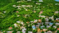 Upscale hillside homes nestled among trees, Charlotte Amalie, St. Thomas  Aerial Stock Photos | AX102_212.0000000F