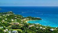Secret Harbor Beach Resort overlooking turquoise Caribbean waters, St Thomas, US Virgin Islands Aerial Stock Photos | AX102_245.0000000F