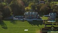 An estate with green lawns in Newport, Rhode Island Aerial Stock Photos | AX144_259.0000033
