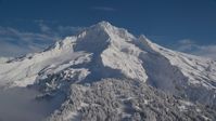 Snow-covered slopes of Mount Hood, Cascade Range, Oregon Aerial Stock Photos | AX154_080.0000000F