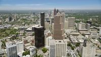 Downtown skyscrapers on a sunny day,  Atlanta, Georgia Aerial Stock Photos | AX36_038.0000044F