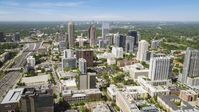 Midtown skyscrapers, hazy, Atlanta, Georgia Aerial Stock Photos | AX37_018.0000051F