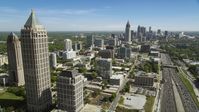 Midtown Atlanta skyscrapers and office buildings along Downtown Connector, Georgia Aerial Stock Photos | AX37_041.0000178F