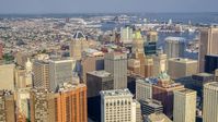 Schaefer Tower and Bank of America Building in Downtown Baltimore, Maryland Aerial Stock Photos | AXP073_000_0012F