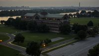 Roosevelt Hall at the National War College, Washington, D.C., twilight Aerial Stock Photos | AXP076_000_0033F