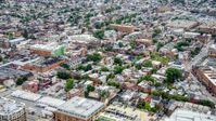 Shops and apartment buildings in Baltimore, Maryland Aerial Stock Photos | AXP078_000_0008F