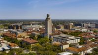 The UT Tower at the University of Texas, Austin, Texas Aerial Stock Photos | DXP002_107_0006
