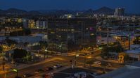 A glass office building at twilight, Downtown Phoenix, Arizona Aerial Stock Photos | DXP002_143_0012