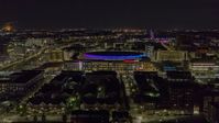 Little Caesars Arena at night, Detroit, Michigan Aerial Stock Photos | DXP002_193_0013