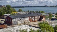Abandoned factory building in Detroit, Michigan Aerial Stock Photos | DXP002_194_0005