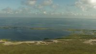 HD stock footage aerial video approach Matagorda Bay from the Matagorda Peninsula, Texas Aerial Stock Footage | AF0001_000173