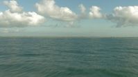 HD stock footage aerial video fly low over the Gulf of Mexico and approach the coast, Matagorda Peninsula, Texas Aerial Stock Footage | AF0001_000196