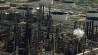 HD stock footage aerial video of flyby an oil refinery in Harrisburg, Manchester, Texas Aerial Stock Footage | AF0001_000281