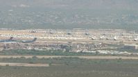 HD stock footage aerial video of an aircraft boneyard at Davis Monthan AFB, Tucson, Arizona Aerial Stock Footage | AF0001_000848