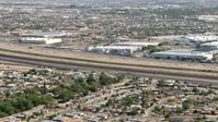 HD stock footage aerial video of the fence on the US/Mexico border, seen from El Paso, Texas Aerial Stock Footage | AF0001_000943