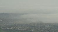 5K stock footage aerial video of low fog over suburban homes in Los Angeles, California Aerial Stock Footage | AF0001_000975