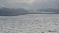 4K stock footage aerial video Knik Glacier, Inner Lake George, Chugach Mountains, Knik Glacier, Alaska Aerial Stock Footage | AK0001_0143