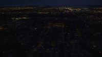 4K stock footage aerial video approaching downtown buildings, Anchorage, Alaska, night Aerial Stock Footage | AK0001_0195