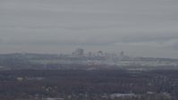4K stock footage aerial video flying by Downtown and Merrill Field, Downtown Anchorage, Alaska Aerial Stock Footage | AK0001_0340