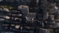 4.8K stock footage aerial video tilt to bird's eye view of John Hancock Center and N Michigan Avenue, Downtown Chicago, Illinois Aerial Stock Footage | AX0002_076