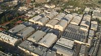 5K stock footage aerial video of orbiting Warner Brothers Studios, Burbank, California Aerial Stock Footage | AX0017_101E