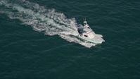 5K stock footage aerial video of orbiting a fishing boat, Atlantic Ocean, Miami, Florida Aerial Stock Footage | AX0024_105