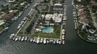 5K stock footage aerial video of the Lauderdale Yacht Club, Fort Lauderdale, Florida Aerial Stock Footage | AX0031_111