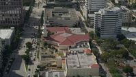 5K stock footage aerial video of passing the First Baptist Church of Fort Lauderdale, Fort Lauderdale, Florida Aerial Stock Footage | AX0031_128