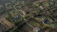 5K stock footage aerial video of a bird's eye view of large, upscale homes in Syosset, Long Island, New York, winter Aerial Stock Footage | AX0065_0016