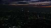7.6K stock footage aerial video of Downtown Los Angeles skyscrapers at sunrise, California Aerial Stock Footage | AX0156_023