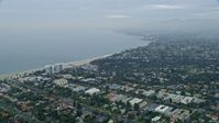 7.6K stock footage aerial video flying over neighborhoods in Santa Monica and Pacific Palisades, California in the morning Aerial Stock Footage | AX0156_159