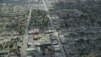 7.6K stock footage aerial video of city streets, stores and neighborhoods in Covina, California Aerial Stock Footage | AX0159_129