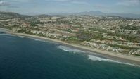 7.6K stock footage aerial video of beachfront mansions by Dana Strands Beach in Dana Point, California Aerial Stock Footage | AX0159_200