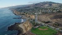7.6K stock footage aerial video of White Point Park and coastal neighborhoods in San Pedro, California Aerial Stock Footage | AX0161_018