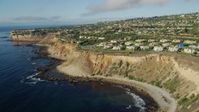7.6K stock footage aerial video flying over clifftop mansions in Rancho Palos Verdes, California Aerial Stock Footage | AX0161_028