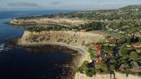 7.6K stock footage aerial video of oceanfront mansions on cliffs in Rancho Palos Verdes, California Aerial Stock Footage | AX0161_029