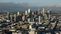 7.6K stock footage aerial video of the west side of Downtown Los Angeles, California, seen from I-10 Aerial Stock Footage | AX0162_033