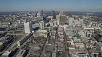 6.7K stock footage aerial video approachDowntown Atlanta city buildings and skyscrapers, Georgia Aerial Stock Footage | AX0171_0042