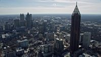 6.7K stock footage aerial video of flying past skyscraper and city buildings in Midtown Atlanta, Georgia Aerial Stock Footage | AX0171_0049