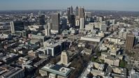 6.7K stock footage aerial video flying toward Downtown Atlanta skyscrapers, Georgia Aerial Stock Footage | AX0171_0074