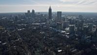 6.7K stock footage aerial video of flying toward the skyline of Downtown and Midtown Atlanta, Georgia Aerial Stock Footage | AX0171_0101