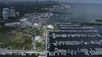 6.7K stock footage aerial video approach Miami City Hall and tilt to a bird's eye view, Miami, Florida Aerial Stock Footage | AX0172_013