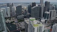 6.7K stock footage aerial video of passing tall skyscrapers in Downtown Miami, Florida Aerial Stock Footage | AX0172_093