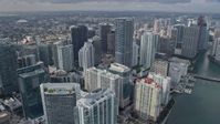 6.7K stock footage aerial video a view of the city's skyscrapers in Downtown Miami, Florida Aerial Stock Footage | AX0172_096