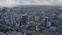 6.7K stock footage aerial video fly over skyscrapers and city buildings in Downtown Miami, Florida Aerial Stock Footage | AX0172_099