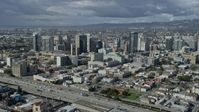 6K stock footage aerial video of passing by downtown office buildings in Oakland, California Aerial Stock Footage | AX0173_0018
