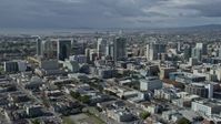 6K stock footage aerial video of a view of downtown office buildings in Oakland, California Aerial Stock Footage | AX0173_0019